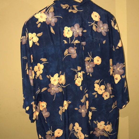 Straight Down Hawaiian Shirt (Navy/Orange) - Picture 2 of 3